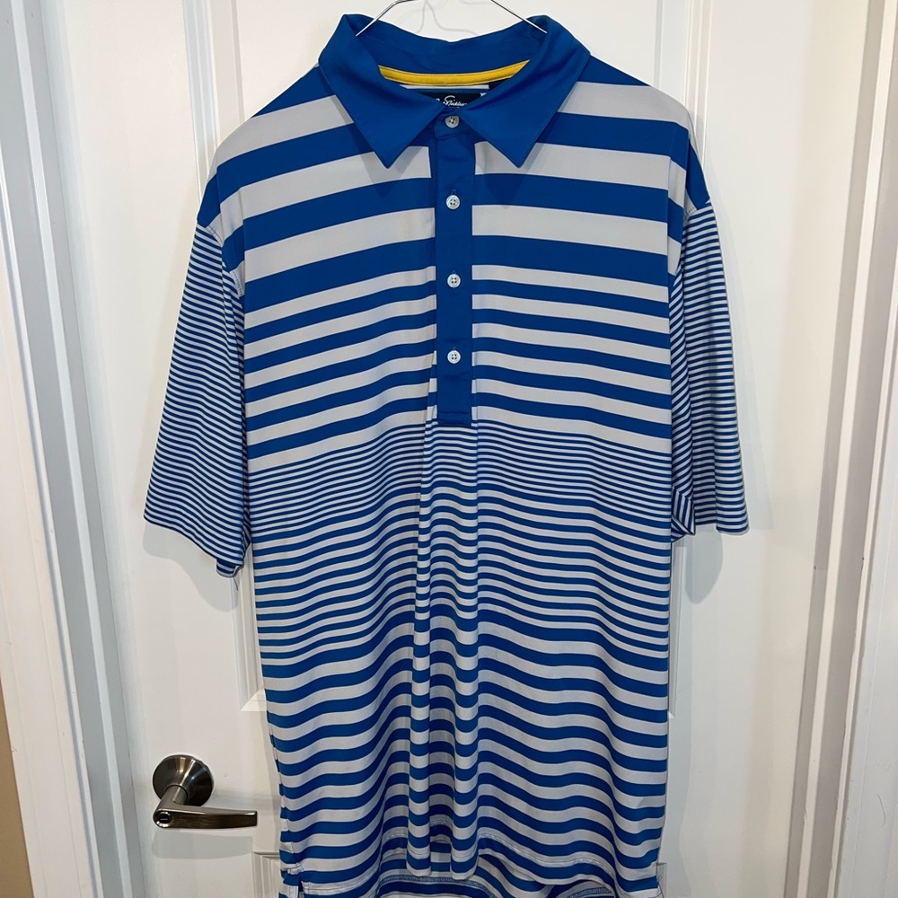 Jack Nicklaus Blue Striped Men's Polo Shirt size Large